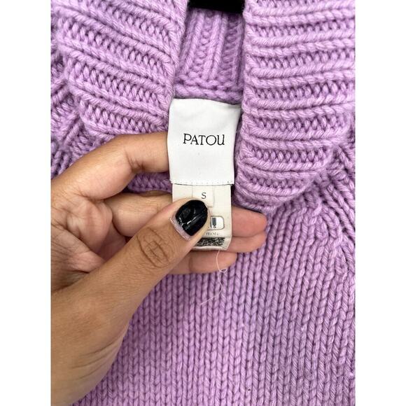 Patou Oversized double collar jumper Lilac Wool And Cashmere Sweater - Picture 3 of 8